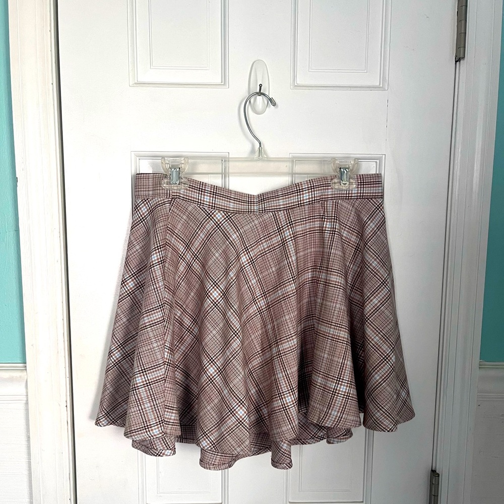 Plaid Aéropostale High-Waisted Circle Mini Skirt